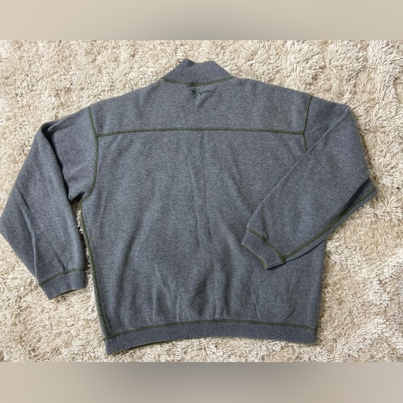 Tommy Bahama Quarter Zip Mock Turtleneck Reversible Gray Olive Green Men’s Large - Picture 6 of 8